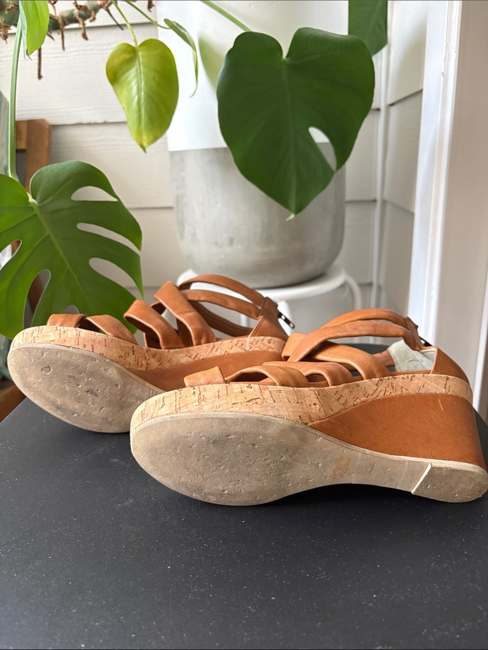 Browns Wedge Sandals, Gladiator | Cork | Platform | Cognac | Size 38 - Picture 9 of 16